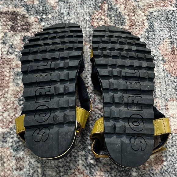 Sorel Roaming Beacon Mustard Yellow and Black Strappy Sandals - Picture 4 of 4